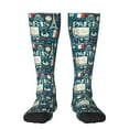 thumbnail image 1 of Daiia Sports Socks France and Paris Printed Novelty Crew Socks for Men Women Knee High Socks Cotton Socks Soft & Breathable Support Unisex Socks, 1 of 9