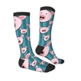 thumbnail image 1 of Daiia Sports Socks Funny Pig Faces Printed Novelty Crew Socks for Men Women Knee High Socks Cotton Socks Soft & Breathable Support Unisex Socks, 1 of 9