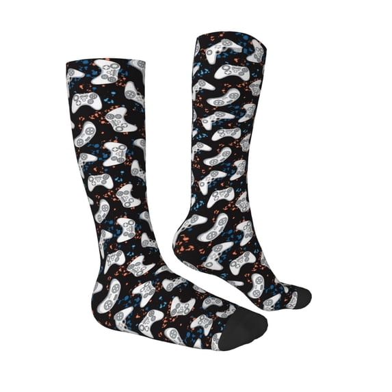 Daiia Sports Socks Game Printed Novelty Crew Socks for Men Women Knee High Socks Cotton Socks Soft & Breathable Support Unisex Socks