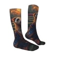 thumbnail image 1 of Daiia Sports Socks Garden Meditating Weasel Printed Novelty Crew Socks for Men Women Knee High Socks Cotton Socks Soft & Breathable Support Unisex Socks, 1 of 9