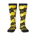thumbnail image 1 of Daiia Sports Socks Geometric Pattern with Bee Printed Novelty Crew Socks for Men Women Knee High Socks Cotton Socks Soft & Breathable Support Unisex Socks, 1 of 9