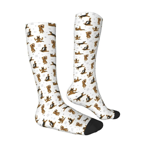 Daiia Sports Socks German Shepherd Dog Printed Novelty Crew Socks for Men Women Knee High Socks Cotton Socks Soft & Breathable Support Unisex Socks
