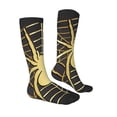 thumbnail image 1 of Daiia Sports Socks Gold Spider On The Web Printed Novelty Crew Socks for Men Women Knee High Socks Cotton Socks Soft & Breathable Support Unisex Socks, 1 of 9