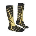 thumbnail image 1 of Daiia Sports Socks Gold Spider On The Web Printed Novelty Crew Socks for Men Women Knee High Socks Cotton Socks Soft & Breathable Support Unisex Socks, 1 of 9