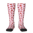 thumbnail image 1 of Daiia Sports Socks Hand Drawn Strawberry Printed Novelty Crew Socks for Men Women Knee High Socks Cotton Socks Soft & Breathable Support Unisex Socks, 1 of 9