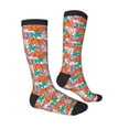 thumbnail image 1 of Daiia Sports Socks Hawaiian Style Printed Novelty Crew Socks for Men Women Knee High Socks Cotton Socks Soft & Breathable Support Unisex Socks, 1 of 9