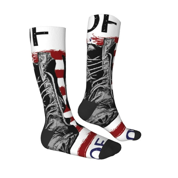 Daiia Sports Socks Home Of The Free Because Of The Brave Printed Novelty Crew Socks for Men Women Knee High Socks Cotton Socks Soft & Breathable Support Unisex Socks
