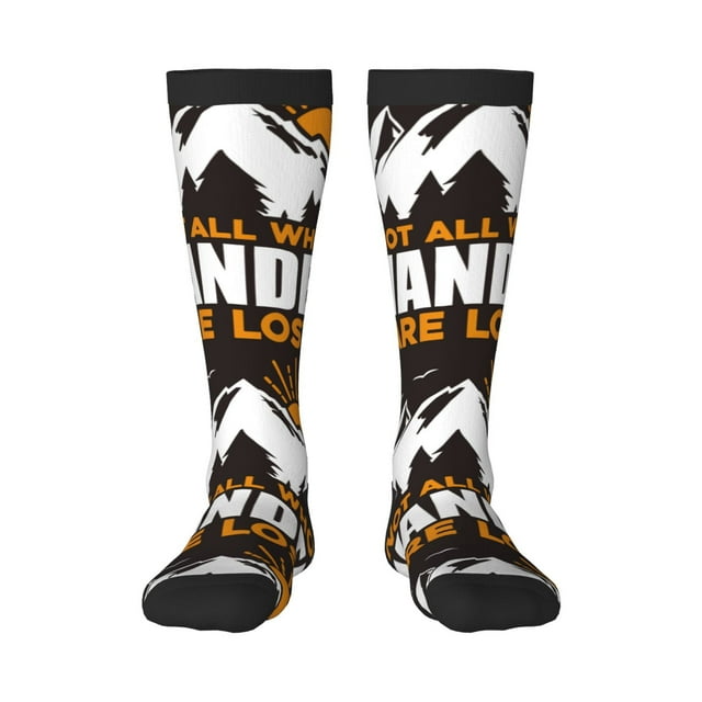 Daiia Sports Socks Not All Who Wander Are Lost4 Printed Novelty Crew ...
