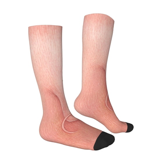 Daiia Sports Socks Pig'S Tail Printed Novelty Crew Socks for Men Women Knee High Socks Cotton Socks Soft & Breathable Support Unisex Socks
