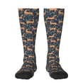 thumbnail image 1 of Daiia Sports Socks Reindeer Printed Novelty Crew Socks for Men Women Knee High Socks Cotton Socks Soft & Breathable Support Unisex Socks, 1 of 9