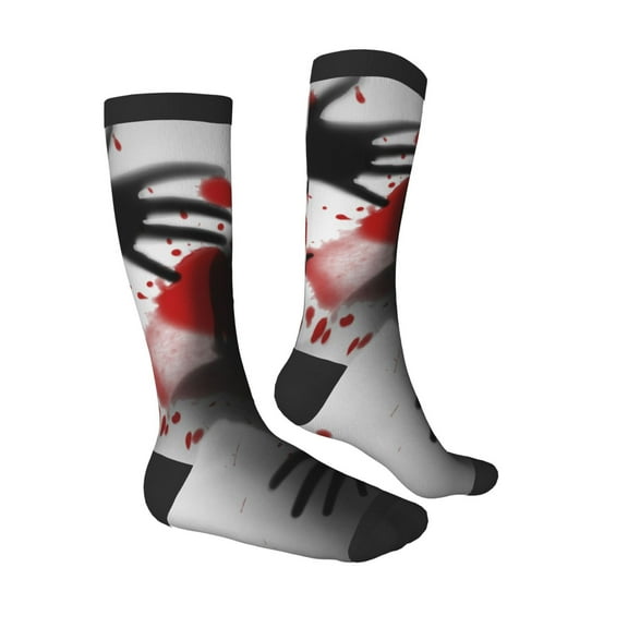 Daiia Sports Socks Shadows Behind Printed Novelty Crew Socks for Men Women Knee High Socks Cotton Socks Soft & Breathable Support Unisex Socks