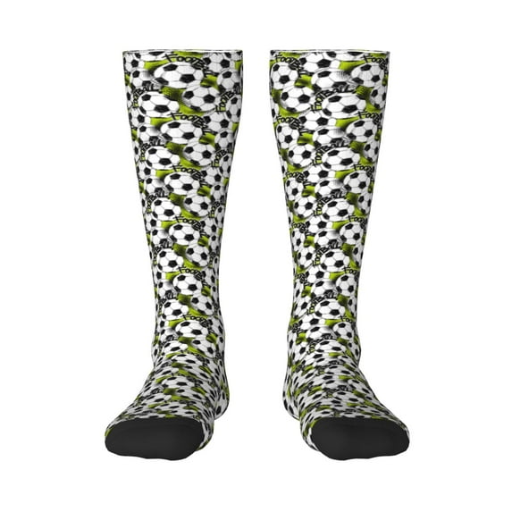 Daiia Sports Socks Soccer and Football Printed Novelty Crew Socks for Men Women Knee High Socks Cotton Socks Soft & Breathable Support Unisex Socks