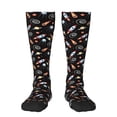 thumbnail image 1 of Daiia Sports Socks Space Rocket Printed Novelty Crew Socks for Men Women Knee High Socks Cotton Socks Soft & Breathable Support Unisex Socks, 1 of 9