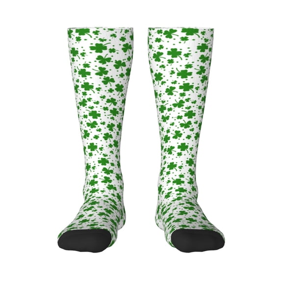 Daiia Sports Socks St Patrick's Day4 Printed Novelty Crew Socks for Men Women Knee High Socks Cotton Socks Soft & Breathable Support Unisex Socks