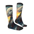 thumbnail image 1 of Daiia Sports Socks Sunset Meditating Bichon Frise Printed Novelty Crew Socks for Men Women Knee High Socks Cotton Socks Soft & Breathable Support Unisex Socks, 1 of 9