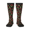 thumbnail image 1 of Daiia Sports Socks Sweet Red Cherry Printed Novelty Crew Socks for Men Women Knee High Socks Cotton Socks Soft & Breathable Support Unisex Socks, 1 of 9