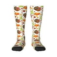 thumbnail image 1 of Daiia Sports Socks Thanksgiving Turkey Printed Novelty Crew Socks for Men Women Knee High Socks Cotton Socks Soft & Breathable Support Unisex Socks, 1 of 9