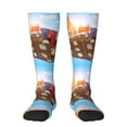 thumbnail image 1 of Daiia Sports Socks Trip to London Printed Novelty Crew Socks for Men Women Knee High Socks Cotton Socks Soft & Breathable Support Unisex Socks, 1 of 9