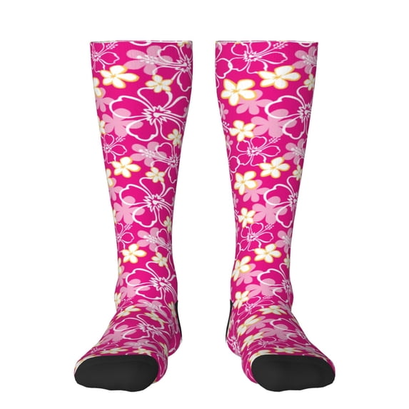Daiia Sports Socks Vintage Flowers Printed Novelty Crew Socks for Men Women Knee High Socks Cotton Socks Soft & Breathable Support Unisex Socks
