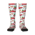 thumbnail image 1 of Daiia Sports Socks Watercolor Red Truck And Fir Tree Printed Novelty Crew Socks for Men Women Knee High Socks Cotton Socks Soft & Breathable Support Unisex Socks, 1 of 9
