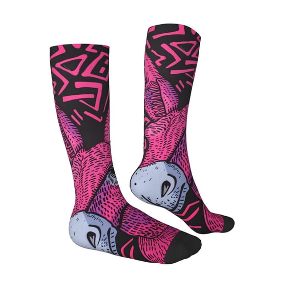 Daiia Sports Socks ink Donkey Pop Art Printed Novelty Crew Socks for Men Women Knee High Socks Cotton Socks Soft & Breathable Support Unisex Socks