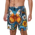 thumbnail image 1 of Daiia Spring Butterfly Flowers Mens Swim Trunks Swim Shorts Quick Dry Swim Shorts with Mesh Lining Pockets-Small, 1 of 9
