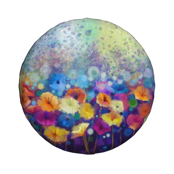 Daiia Spring Flower Seasonal Tire Covers , Travel Trailer Camper Truck SUV Motorhome Waterproof Wheel Cover, Sun Rain Snow Protector-14 inch