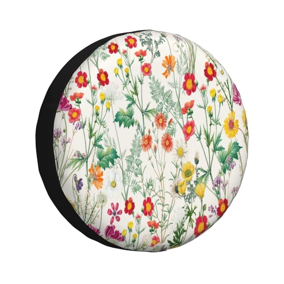 Daiia Spring floral Pattern Tire Covers , Travel Trailer Camper Truck SUV Motorhome Waterproof Wheel Cover, Sun Rain Snow Protector-14 inch
