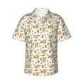 thumbnail image 1 of Daiia Squirrel And Mushroom Hawaiian Shirt for Men Gentle Cotton Regular Short Sleeve Casual-Medium, 1 of 9