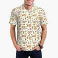 thumbnail image 1 of Daiia Squirrel And Mushroom Pattern Men’s Polo Shirts,Solid Deck Shirt,Classic Fit, Breathable Cotton Polo for Casual and Sport Wear-Large, 1 of 9