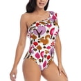 thumbnail image 1 of Daiia Squirrel In The Forest Women's One Piece Swimsuits Personalized One Shoulder Swimwear Asymmetric Ruffle Bathing Suits-XX-Large, 1 of 8