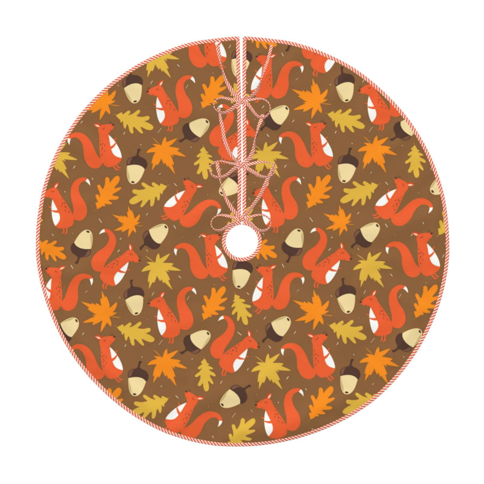 Daiia Squirrel Maple pine nut Drawing Merry Christmas Tree Skirt , Xmas