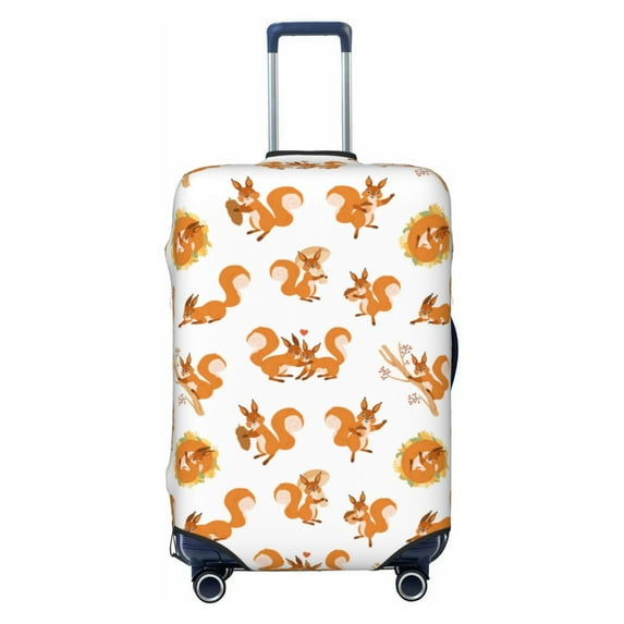 Daiia Squirrel Playing Luggage Cover, Thickened Washable Travel Luggage Covers, Elastic Unique Baggage Covers for 18-20 inch Luggage-Medium