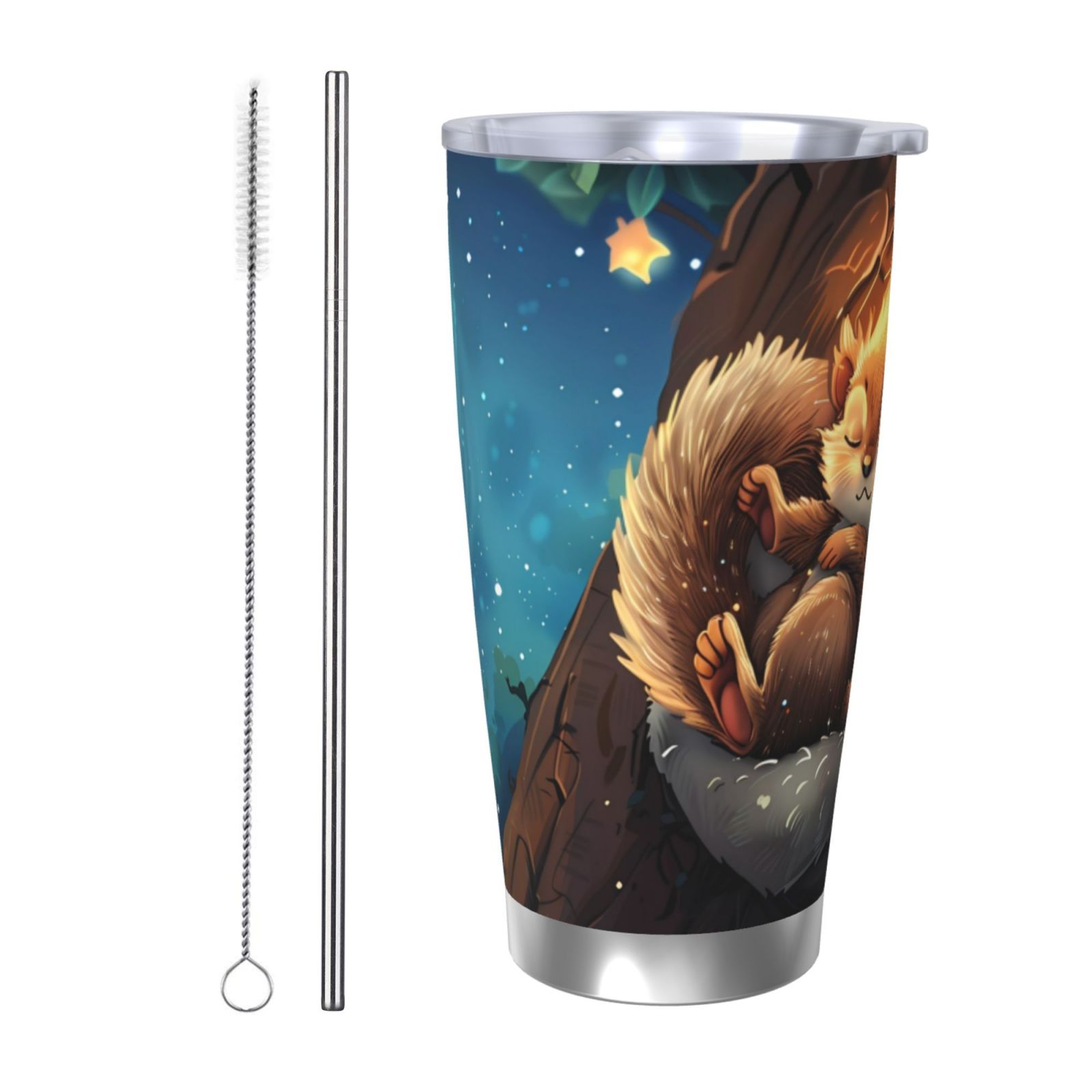 Daiia Squirrel Sleeping In Tree Printed 20oz Insulated Coffee Cup with ...