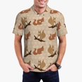 thumbnail image 1 of Daiia Squirrel nut backgrounds Pattern Men’s Polo Shirts,Solid Deck Shirt,Classic Fit, Breathable Cotton Polo for Casual and Sport Wear-Small, 1 of 7