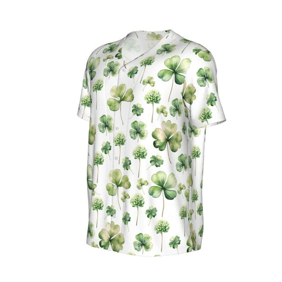 Daiia St Patrick's Day3 Mens Baseball Jersey Button Down Shirts Short Sleeve Sports Uniforms-Small