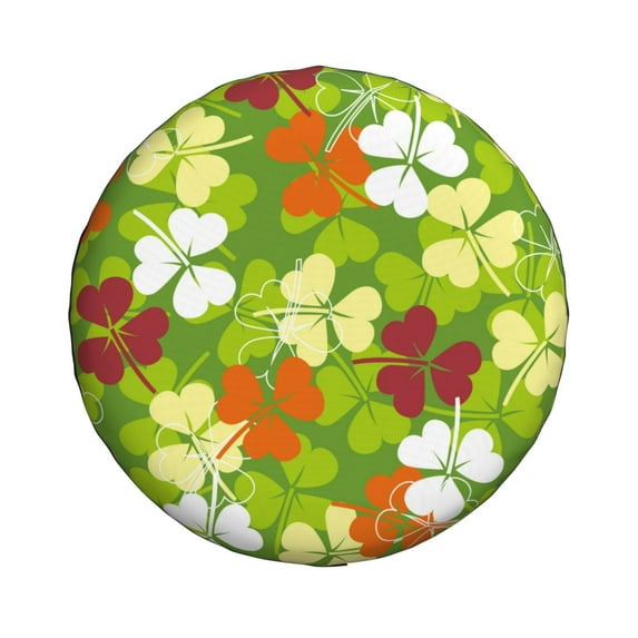Daiia St. Patrick's Day3 Tire Covers , Travel Trailer Camper Truck SUV Motorhome Waterproof Wheel Cover, Sun Rain Snow Protector-14 inch