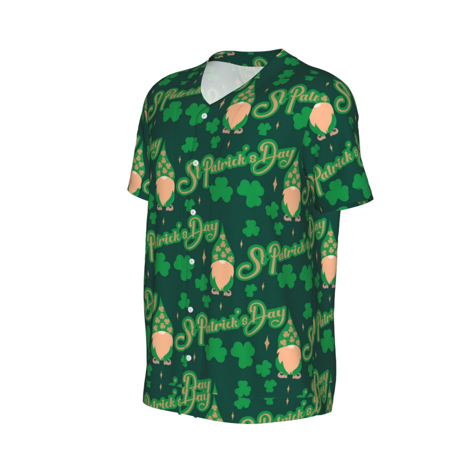 Daiia St Patrick's Day9 Mens Baseball Jersey Button Down Shirts Short ...