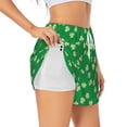 thumbnail image 1 of Daiia St Patricks Day Pattern Women's 2 in 1 Running Shorts - Lightweight Athletic Workout Gym Yoga Shorts Liner with Phone Pockets-Medium, 1 of 7