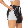 thumbnail image 1 of Daiia Star Gazing Cat Illustration Pattern Women's 2 in 1 Running Shorts - Lightweight Athletic Workout Gym Yoga Shorts Liner with Phone Pockets-XX-Large, 1 of 7