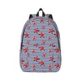 thumbnail image 1 of Daiia Starfish Navy Blue Stripe Vintage Canvas Backpack for Men and Women ,Hiking Backpack,Travel Laptop Bag for School,Large Capacity Backpack, 1 of 8