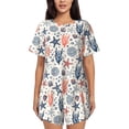 thumbnail image 1 of Daiia Starfish Shell Pattern Womens Pajama Sets Short Sleeve Pajamas for Women Sets Soft Lounge Sets Casual Round Neck Sleepwear PJS-XX-Large, 1 of 7