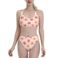 thumbnail image 1 of Daiia Starfish printed 2 piece Swimsuit Bikinis for Women High Waisted Racerback Bathing Suits Summer Tummy Control Scoop Neck Swimwear-Large, 1 of 8