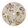 thumbnail image 1 of Daiia Starfishes On Seashells Drawing Merry Christmas Tree Skirt , Xmas Large Lace-up Tree Skirt, Santa Snowflakes Rustic Home Decorations New Year Party Farmhouse Decor-48", 1 of 6