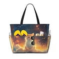 thumbnail image 1 of Daiia Starry Sky Constellation Cat Beach Travel Bag - Water-Resistant Beach Bag, Lightweight Tote with 7 Pockets for Women and Men - Gym,Pool,Camping,Reusable Grocery Bag, 1 of 7