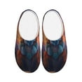 thumbnail image 1 of Daiia Starry Sky Meditating Fox Print Women’s Fuzzy Slippers Memory Foam Lightweight House Shoes Cozy Loafer Flannel House Shoes-37/38, 1 of 7
