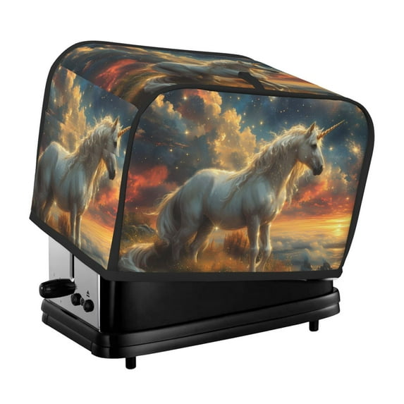 Daiia Starry Sky White Horse Pattern 2 slice Toaster Cover, Toaster Appliance Dust-proof Cover For Kitchen Small Appliance Dust Cover and Fingerprint Protection