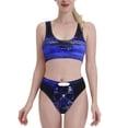 thumbnail image 1 of Daiia Steel Skull printed 2 piece Swimsuit Bikinis for Women High Waisted Racerback Bathing Suits Summer Tummy Control Scoop Neck Swimwear-Medium, 1 of 8