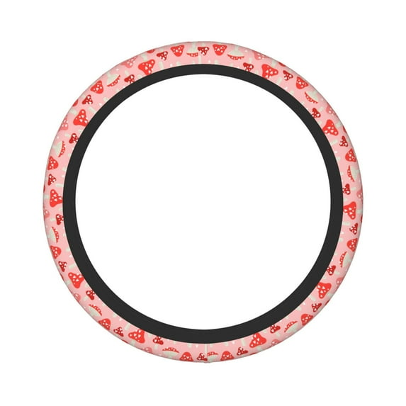 Daiia Steering Wheel Covers Cute Mushroom1 Elastic Skidproof Steering Wheel Protective Cover Case Steering Wheel Protector Comfortable Protective Case For Suv Sedan Decor