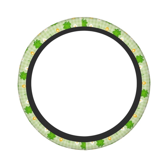 Daiia Steering Wheel Covers St Patrick'S Day11 Elastic Skidproof Steering Wheel Protective Cover Case Steering Wheel Protector Comfortable Protective Case For Suv Sedan Decor